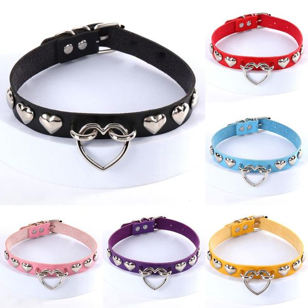 chokers punk gothic 6 colors pu leather love heart collar choker necklaces for women streetwear goth aesthetic jewelry m34, Golden;silver
chokers punk gothic 6 colors pu leather love heart collar choker necklaces for women streetwear goth aesthetic jewelry m34, Golden;silver