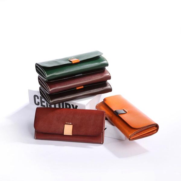 wallets 2021 vintage original handmade leather long wallet multi-function card bag, Red;black
wallets 2021 vintage original handmade leather long wallet multi-function card bag, Red;black
