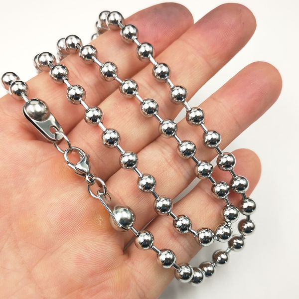5pcs lot in bulk stainless steel 6mm ball beaded chain necklace for mens women 24 inch cool clasp, Silver
5pcs lot in bulk stainless steel 6mm ball beaded chain necklace for mens women 24 inch cool clasp, Silver