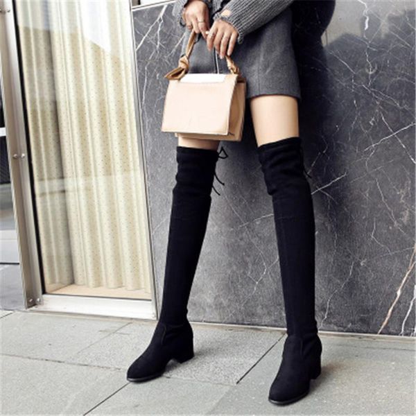 boots 2021 fashion spring autumn winter women elastic flock slim fit over knee chunky heel thigh ladies high long, Black
boots 2021 fashion spring autumn winter women elastic flock slim fit over knee chunky heel thigh ladies high long, Black