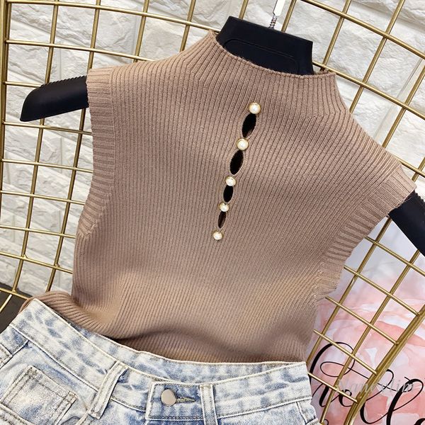 camis nancylim wonen knit hollow beaded turtleneck vest women's chic slim-fit elastic solid color sleeveless shirt, White
camis nancylim wonen knit hollow beaded turtleneck vest women's chic slim-fit elastic solid color sleeveless shirt, White