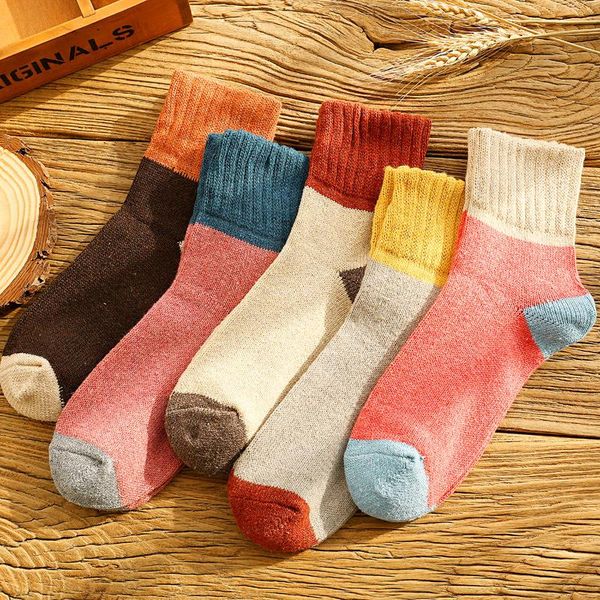 men's socks 1 pair winter color matching wool women's thickened warm terry fashion hundred towers retro towel, Black
men's socks 1 pair winter color matching wool women's thickened warm terry fashion hundred towers retro towel, Black