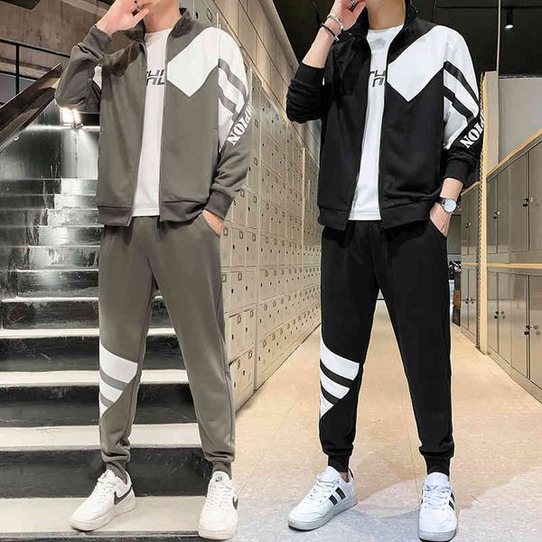 tracksuit sportswear men's autumn 2021 trend handsome sweater loose fashion pants casual clothes, Gray
tracksuit sportswear men's autumn 2021 trend handsome sweater loose fashion pants casual clothes, Gray