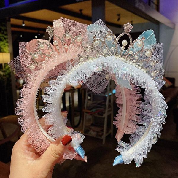 hair accessories sweet net yarn children's headband crown lace light-colored girl birthday party, Slivery;white
hair accessories sweet net yarn children's headband crown lace light-colored girl birthday party, Slivery;white