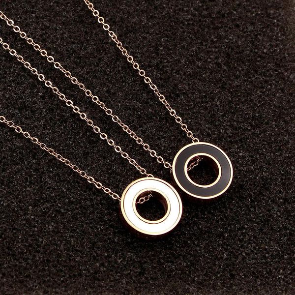 pendant necklaces fashion brand rose gold color love circle black white shell round necklace stainless steel women party gift, Silver
pendant necklaces fashion brand rose gold color love circle black white shell round necklace stainless steel women party gift, Silver