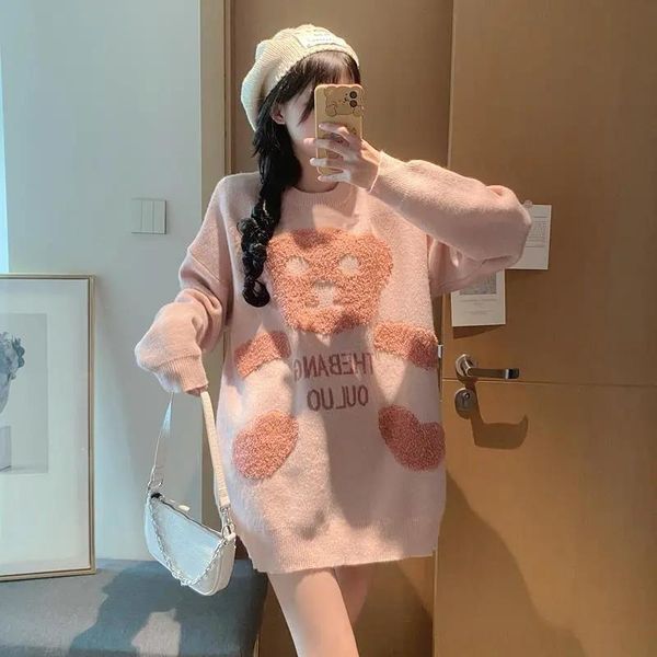 women's sweaters ewsfv 2021 autumn winter tide brand sweater round neck style loose lazy wind pullovers render unlined upper garment, White;black
women's sweaters ewsfv 2021 autumn winter tide brand sweater round neck style loose lazy wind pullovers render unlined upper garment, White;black