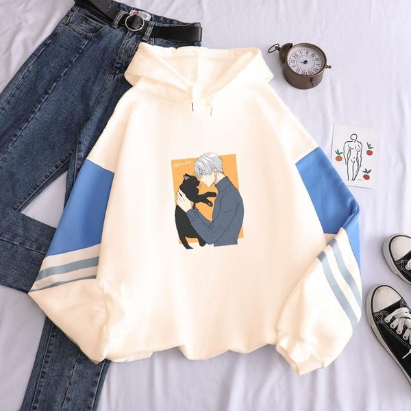 women's hoodies & sweatshirts anime yuri on ice victor nikiforov kawaii cartoon cat and men printed patchwork long sleeve hooded, Black
women's hoodies & sweatshirts anime yuri on ice victor nikiforov kawaii cartoon cat and men printed patchwork long sleeve hooded, Black