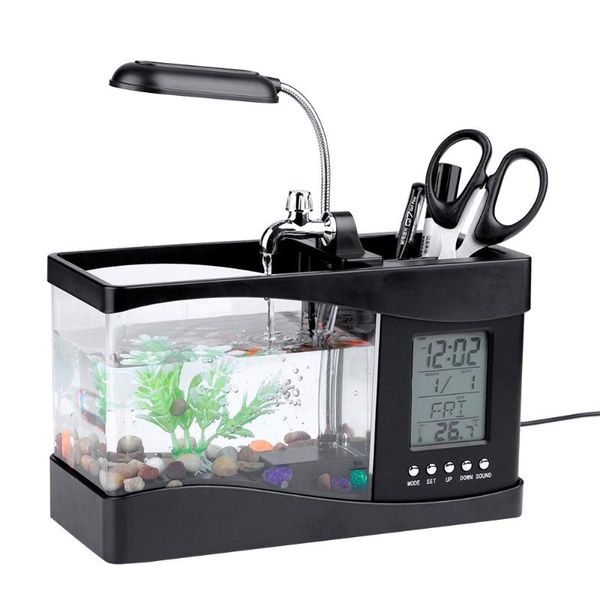 aquariums multifunctional usb rechargeable mini creative fish tank aquarium with clock function led light home office tea table decoration
aquariums multifunctional usb rechargeable mini creative fish tank aquarium with clock function led light home office tea table decoration