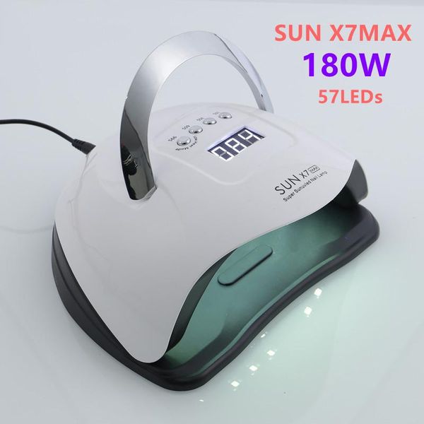 nail dryers 180w lamp uv led dryer with 57pcs leds for curing all gel smart sensor lcd screen display manicure tools