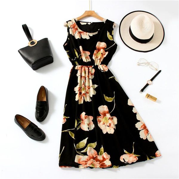 casual dresses women's 2021 summer beach dress printed chiffon round neck sleeveless wild plus size graphic 29 colors ml810, Black;gray
casual dresses women's 2021 summer beach dress printed chiffon round neck sleeveless wild plus size graphic 29 colors ml810, Black;gray