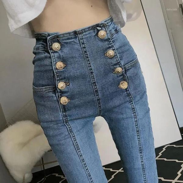 women's jeans korean high waist stretch pencil elastic skinny double breasted denim trousers women spring and autumn plus size, Blue
women's jeans korean high waist stretch pencil elastic skinny double breasted denim trousers women spring and autumn plus size, Blue