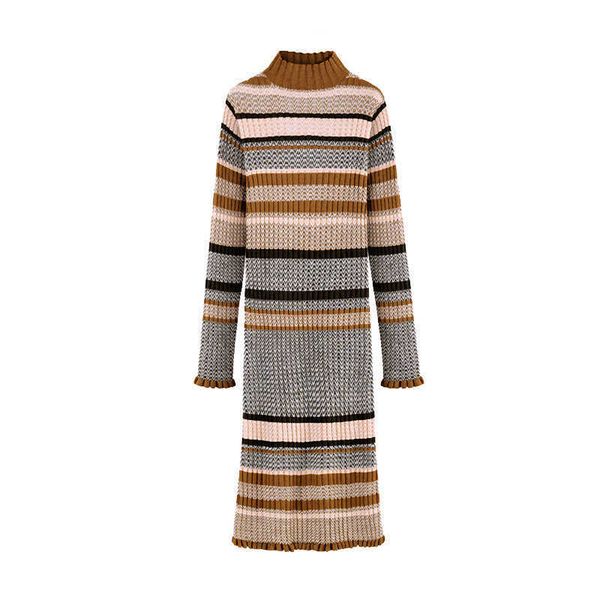 autumn winter turtleneck sweater dress women colorful striped slim midi long knit 210529, Black;gray
autumn winter turtleneck sweater dress women colorful striped slim midi long knit 210529, Black;gray