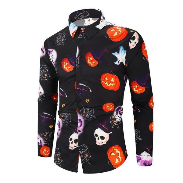 men's casual shirts halloween men print dress shirt mens long sleeve button up funny chemise homme, White;black
men's casual shirts halloween men print dress shirt mens long sleeve button up funny chemise homme, White;black