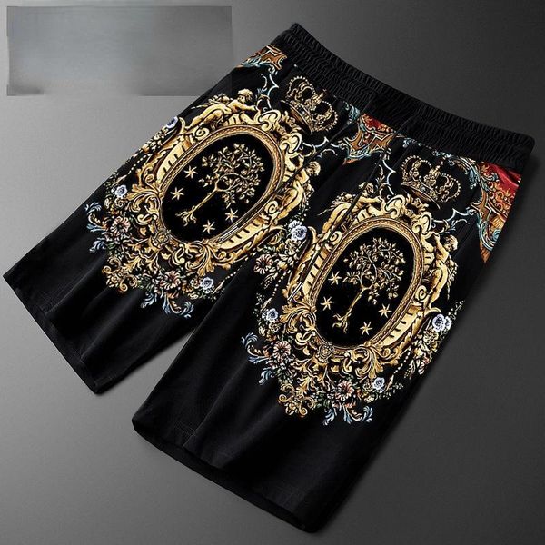 men's shorts printed summer loose pants tide brand printing underpants retro elastic casual thin quick drying, White;black
men's shorts printed summer loose pants tide brand printing underpants retro elastic casual thin quick drying, White;black