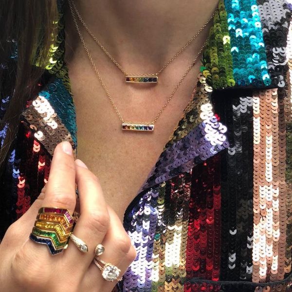 pendant necklaces dazzling rainbow bar traffic light necklace pendent gold color chain shiny simple women colorful cz fashion gifts, Silver
pendant necklaces dazzling rainbow bar traffic light necklace pendent gold color chain shiny simple women colorful cz fashion gifts, Silver