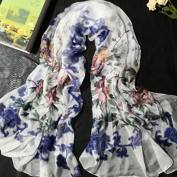 scarves woman silk scarf fashion printed long shawls 100% lengthened widened high-grade gift fw215, Blue;gray
scarves woman silk scarf fashion printed long shawls 100% lengthened widened high-grade gift fw215, Blue;gray