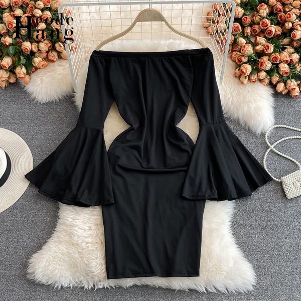 casual dresses hangcode party dress 2021 early autumn elegant flare sleeve black mini women off shoulder bodycon vestidos, Black;gray
casual dresses hangcode party dress 2021 early autumn elegant flare sleeve black mini women off shoulder bodycon vestidos, Black;gray