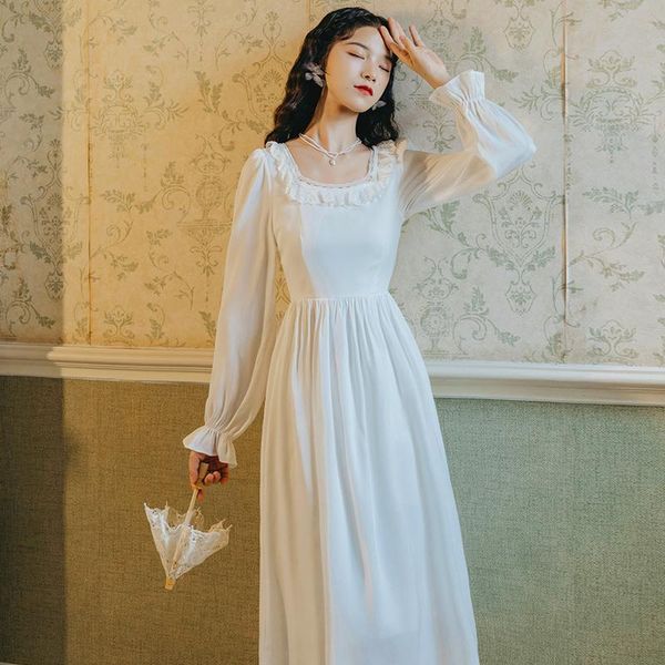 fashion women's clothing square collar full vintage dress casual dresses, Black;gray
fashion women's clothing square collar full vintage dress casual dresses, Black;gray