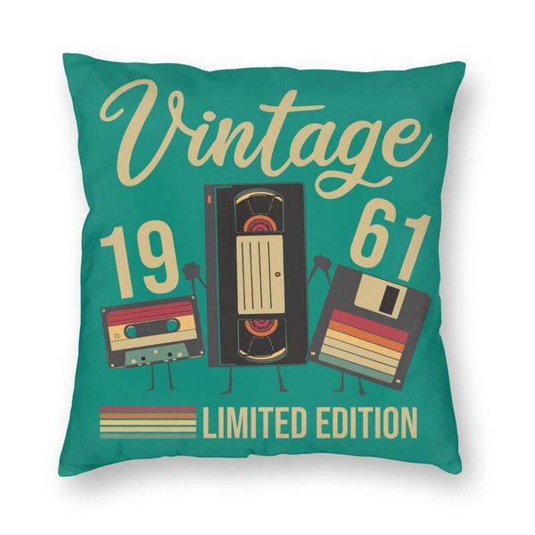 cushion/decorative pillow disco video cassette 1961 vintage cushion cover 60th 60 years old birthday gift floor case for living room home de
cushion/decorative pillow disco video cassette 1961 vintage cushion cover 60th 60 years old birthday gift floor case for living room home de