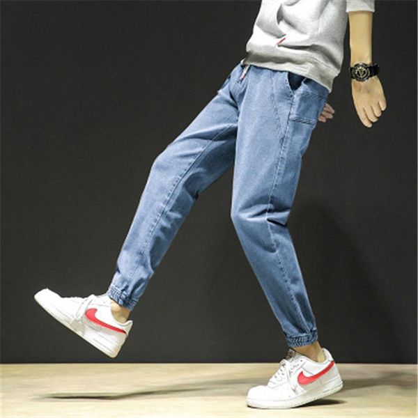 mens elastic waist slim jeans fashion trend drawstring with pockets casual jean trousers designer male loose mid waists cargo denim pants, Blue
mens elastic waist slim jeans fashion trend drawstring with pockets casual jean trousers designer male loose mid waists cargo denim pants, Blue