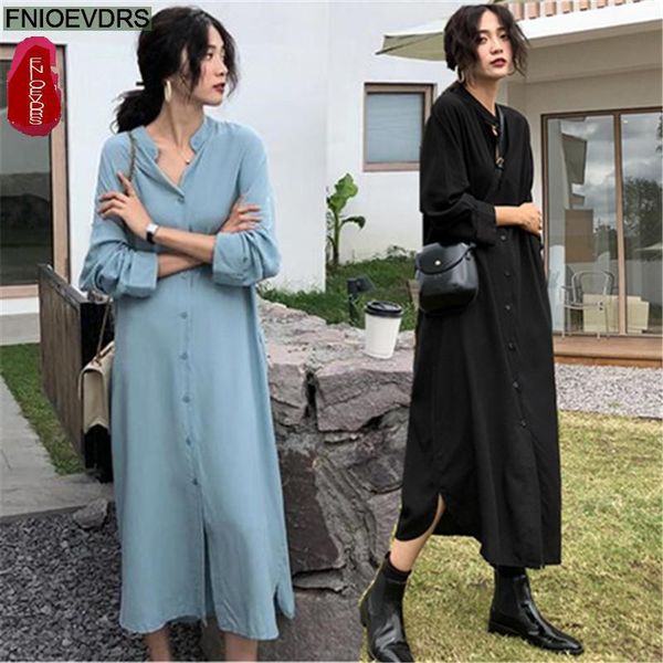 casual dresses l-4xl loose long max shirt dress fashion women office lady single breasted button black blue feminine vestidos, Black;gray
casual dresses l-4xl loose long max shirt dress fashion women office lady single breasted button black blue feminine vestidos, Black;gray