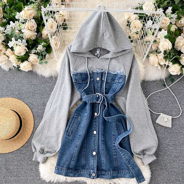 casual dresses korean of the hooded sweater denim stitching lace-up waist tooling age-reducing trendy dress o1aw, Black;gray
casual dresses korean of the hooded sweater denim stitching lace-up waist tooling age-reducing trendy dress o1aw, Black;gray