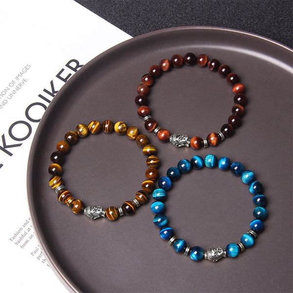 8 mm royal blue tiger eye bracelets men silver color buddha head charm bracelet women amulet vinatge yellow stone beads pulsera, Black
8 mm royal blue tiger eye bracelets men silver color buddha head charm bracelet women amulet vinatge yellow stone beads pulsera, Black