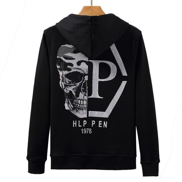 men's sweaters sweater long-sleeved pp skull drilling fashion trendy cotton hooded cardigan autumn and winter, White;black
men's sweaters sweater long-sleeved pp skull drilling fashion trendy cotton hooded cardigan autumn and winter, White;black