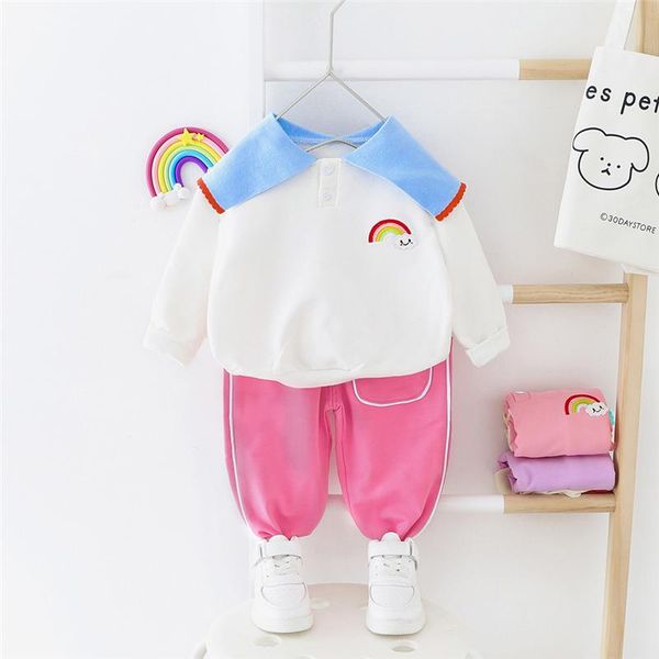 clothing sets hylkidhuose spring baby girls children kids rainbow lapel t shirt pants toddler infant casual clothes outfit, White
clothing sets hylkidhuose spring baby girls children kids rainbow lapel t shirt pants toddler infant casual clothes outfit, White