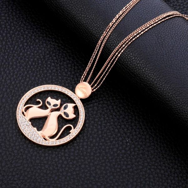 pendant necklaces lovely couple cat necklace for women big crystal animal long gold chains statement jewelry trendy, Silver
pendant necklaces lovely couple cat necklace for women big crystal animal long gold chains statement jewelry trendy, Silver