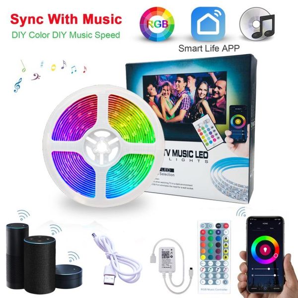 smart wifi music 5v led strip lights usb tv backlight kit with alexa google home 16 color changing rgb bias lighting strips
smart wifi music 5v led strip lights usb tv backlight kit with alexa google home 16 color changing rgb bias lighting strips