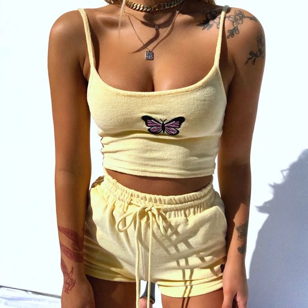 2pcs set women crop shorts set casual summer homewear sleepwear outfit 2 piece set 2021, Black;white