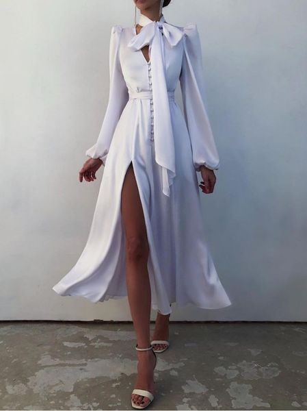 casual dresses 2021 fashion satin dress women design sense lantern sleeve waist slit european and american temperament slim, Black;gray
casual dresses 2021 fashion satin dress women design sense lantern sleeve waist slit european and american temperament slim, Black;gray