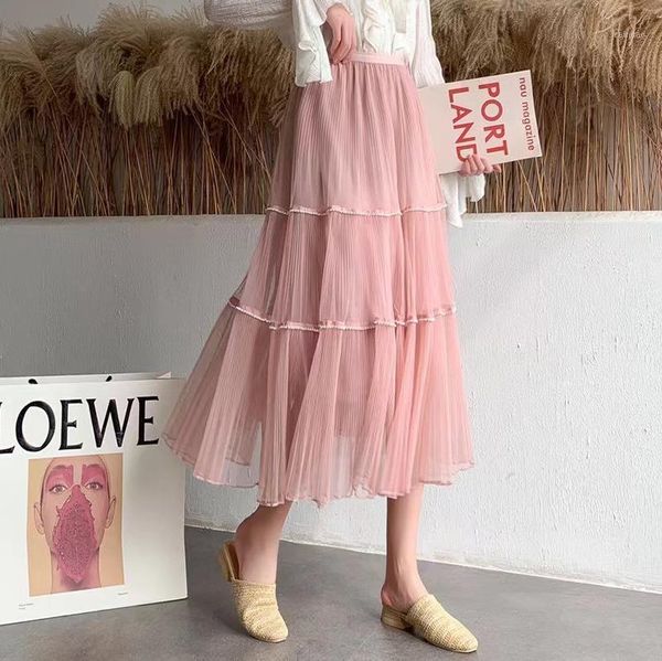 skirts sweet high waist fairy chiffon women summer slim solid cake long skirt, Black
skirts sweet high waist fairy chiffon women summer slim solid cake long skirt, Black