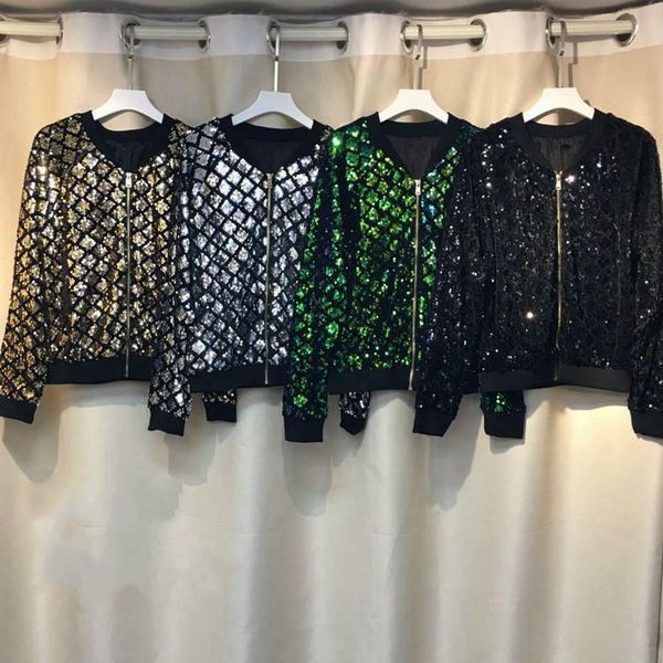 women's jackets spring autumn women sequin coat green bomber jacket long sleeve zipper streetwear preppy casual basic, Black;brown
women's jackets spring autumn women sequin coat green bomber jacket long sleeve zipper streetwear preppy casual basic, Black;brown