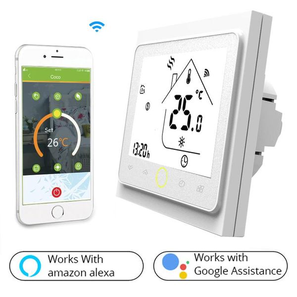smart home control wifi thermostat temperature controller for water/electric floor heating water/gas boiler works with alexa google
smart home control wifi thermostat temperature controller for water/electric floor heating water/gas boiler works with alexa google