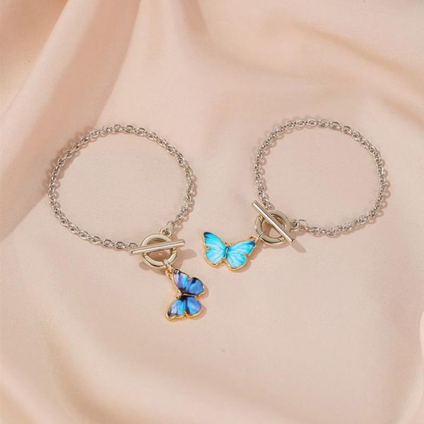 chains 1pcs blue butterfly purple metal necklace bracelet women trendy simple pendant dangle clavicle chain jewelry, Silver
chains 1pcs blue butterfly purple metal necklace bracelet women trendy simple pendant dangle clavicle chain jewelry, Silver