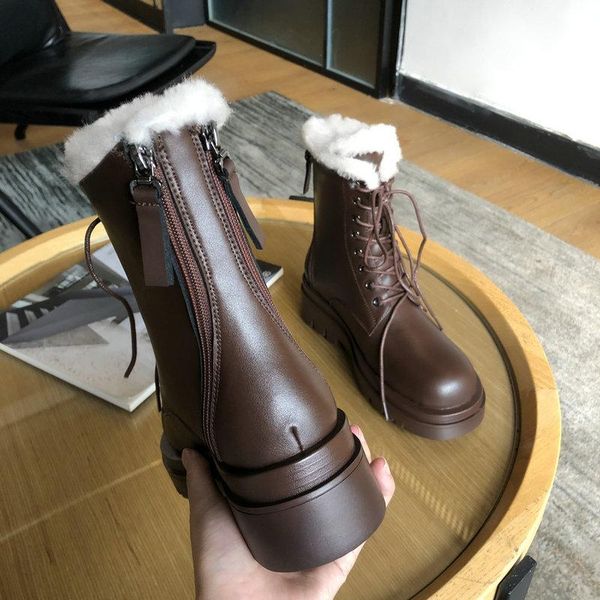boots women's winter shoe 2021 genuine leather ladies short wool warm non-slip student ankle platform, Black
boots women's winter shoe 2021 genuine leather ladies short wool warm non-slip student ankle platform, Black