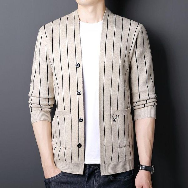 men's sweaters stripe cardigans men sweater long sleeve v-neck loose button fit knitting casual style clothing y297, White;black
men's sweaters stripe cardigans men sweater long sleeve v-neck loose button fit knitting casual style clothing y297, White;black