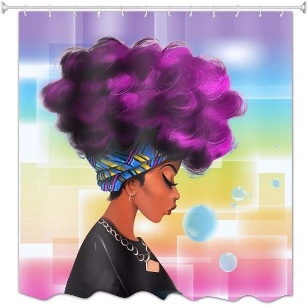 african american woman shower curtain for bathroom colorful painting black girl purple hair curtains
african american woman shower curtain for bathroom colorful painting black girl purple hair curtains
