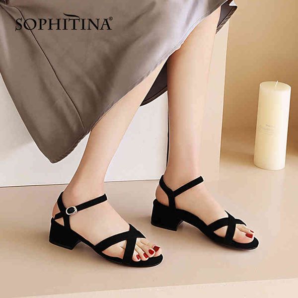sophitina wild fashion lady sandals round toe thick heel buckle open toe sweet shoes genuine leather handmade women shoes ao249 210513, Black
sophitina wild fashion lady sandals round toe thick heel buckle open toe sweet shoes genuine leather handmade women shoes ao249 210513, Black
