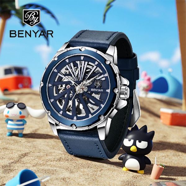 wristwatches benyar 2021 latest blue dial luxury business sports mechanical automatic watch men's winding stainless steel, Slivery;brown
wristwatches benyar 2021 latest blue dial luxury business sports mechanical automatic watch men's winding stainless steel, Slivery;brown