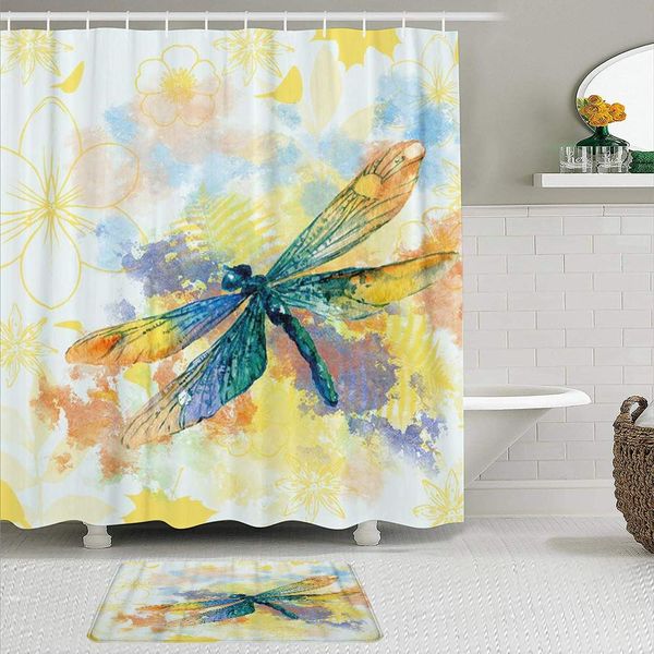 fabric shower curtain and mats set,colorful animal watercolor art dragonfly,waterproof bath curtains with 12 hooks,non slip rugs
fabric shower curtain and mats set,colorful animal watercolor art dragonfly,waterproof bath curtains with 12 hooks,non slip rugs