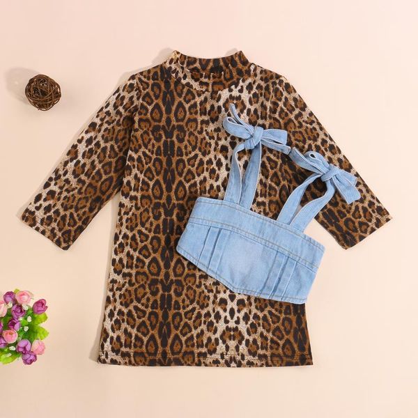 girl's dresses fashion toddler girls 2pcs fall outfits suit long sleeve leopard a-line dress+bow tie strap denim camisole set for kids, Red;yellow
girl's dresses fashion toddler girls 2pcs fall outfits suit long sleeve leopard a-line dress+bow tie strap denim camisole set for kids, Red;yellow