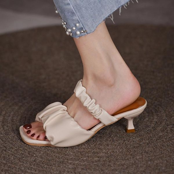 dress shoes 2021 women pumps pleated summer high-heeled sandals open toe slippers beige white luxury prom woman, Black
dress shoes 2021 women pumps pleated summer high-heeled sandals open toe slippers beige white luxury prom woman, Black