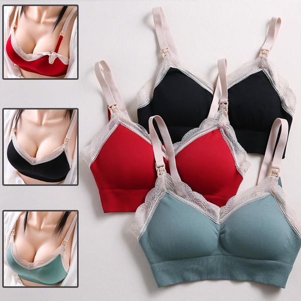 breastfeeding front buckle maternity bras candy color pregnant wire-comfortable soft nursing underwear intimates, White
breastfeeding front buckle maternity bras candy color pregnant wire-comfortable soft nursing underwear intimates, White