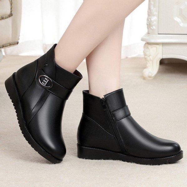 boots winter women fashion ankle female thick plush warm snow mother waterproof non-slip booties metal decoration zipper, Black
boots winter women fashion ankle female thick plush warm snow mother waterproof non-slip booties metal decoration zipper, Black