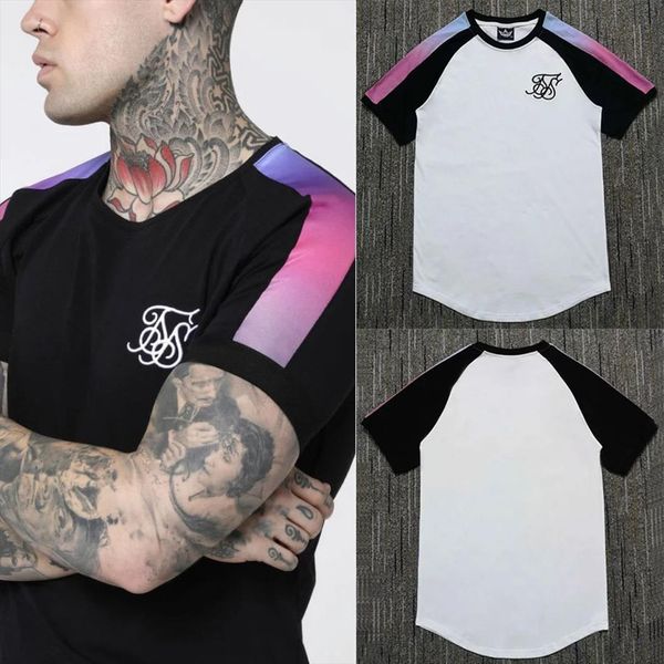 fashion casual short sleeve gradient mens t shirts siksilk o neck for men clothes brand, White;black
fashion casual short sleeve gradient mens t shirts siksilk o neck for men clothes brand, White;black