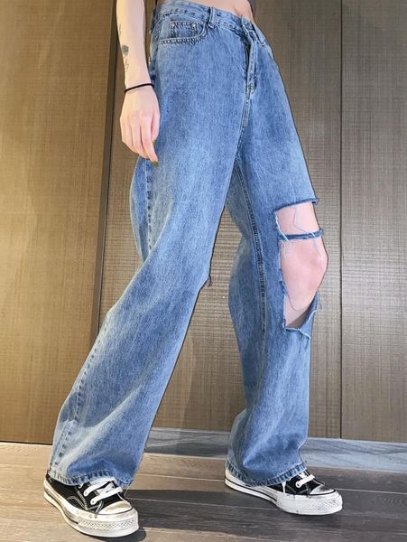 women's jeans hole high waist show thin spring and summer 2021 classic blue loose straight leg wide jean dad
women's jeans hole high waist show thin spring and summer 2021 classic blue loose straight leg wide jean dad