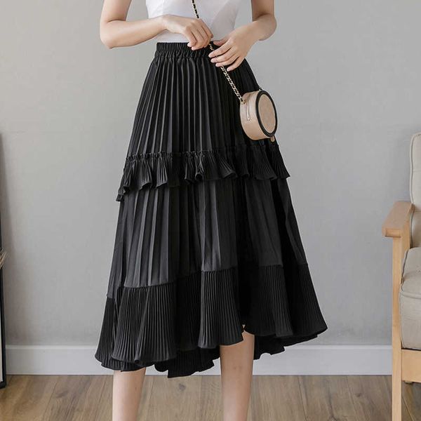 skirts korean style high waist asymmetrical skirt women spring summer low design long ruffle pleated ladies kxz6, Black
skirts korean style high waist asymmetrical skirt women spring summer low design long ruffle pleated ladies kxz6, Black